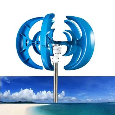 Imagem de 24v,Turbina Eólica Vertical de 12000W Moinho de Vento 220V Geração de Eletricidade Sistema de Energia Renovável Fora da Rede com Controlador de Carga MPPT (5 Pás)