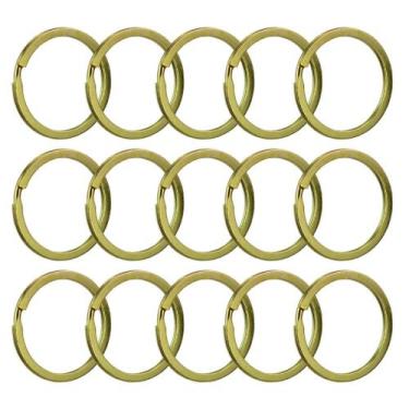 Imagem de Argolas Resistentes Italiana 28mm Para Chaveiros Dourada Com 500 Peças