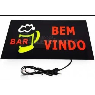 Imagem de Placa led letreiro Luminoso Painel quadro bar bem vindo-110v - Xtled