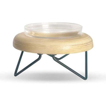 Imagem de Tigelas para gatos para comida e água, alimentador elevado para cães e gatos, tigela com suporte elevado, com tigelas de vidro para cães pequenos e médios