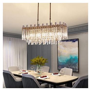 Imagem de Lustre moderno de LED, lustre de LED, lustre de cristal, compatível com sala de estar, sala de jantar, decoração de casa, candeeiro de cozinha, lustre de LED moderno, lustre de teto