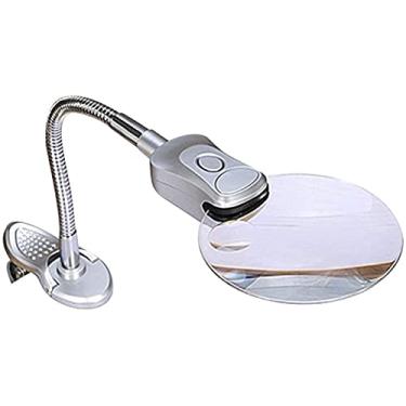 Imagem de Lupa de mesa Pro 90 mm 2 Ledp Lupa de mesa com clipe para mesa