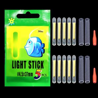 Imagem de 10 peças luminosas flutuantes vara de pesca vara de pesca luz prática pesca noturna artefato canas de brilho, 4,5 x 37 mm