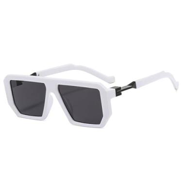 Imagem de Óculos de Sol Degradê Feminino Jelly Color UV400 Masculino para Esportes ao Ar Livre, Corrida e Ciclismo, Branco e Cinza
