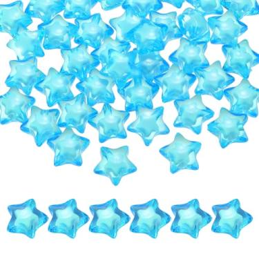 Imagem de Generic 50 contas de estrela de acrílico, contas espaçadoras soltas de pônei em forma de estrela de 18 mm para pulseira da amizade, colar de joias, artesanato faça você mesmo, suprimentos de decoração