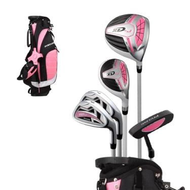 Imagem de Precise Conjunto de tacos de golfe infantil XD-J – Conjunto de golfe juvenil para meninos e meninas com eixos de grafite leve, híbrido, saco de e suporte - rosa para idades de 6 a 8 anos – Destro