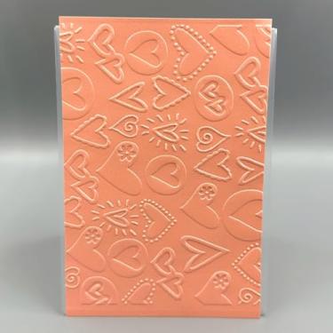 Imagem de Modelo de pasta em relevo de plástico 3D, Dia dos Namorados, textura fofa em formato de coração, tamanho A6, para fazer cartões, faça você mesmo, scrapbooking, papel, artesanato, artesanato, scrapbook