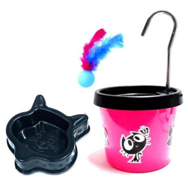 Imagem de Bebedouro Para Gato Pink - Fonte + Comedouro - DM SOLUÇÕES