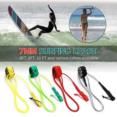 Imagem de Surf Leash Corda de Prancha Giros Aço Suave Perna para Stand Up Paddle com TPU 7mm Pulseira Tornozelo Acolchoamento Macio Fita Fixação Fácil Anexar Força Elástica Segura
