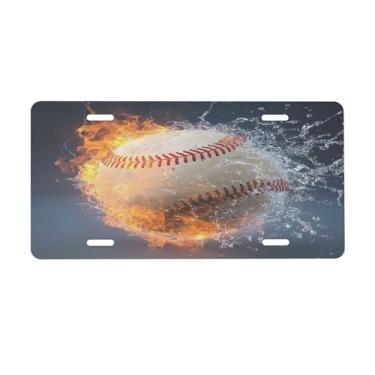 Imagem de Placa de identificação de fogo de água de beisebol para placas dianteiras do carro alumínio metal adequado para caminhão placa de porta de carro bar café acessórios automotivos para homens mulheres 15