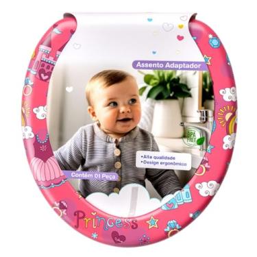 Imagem de Assento Adaptador Infantil para Vaso Sanitário Facilita Desfralde Transição do Penico Encaixe Anatômico Seguro Higiênico Leve Resistente Fácil de Limpar Uso Diário Infantil Rosa