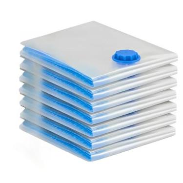 Imagem de Kit de 12 Sacos a Vácuo 60x80cm + Bomba Manual - Organizador de Roupas, Ideal para Mala de Viagem e Guarda-Roupas, Compactação Prática e Segura (Kit 3 un,Sem Bomba)