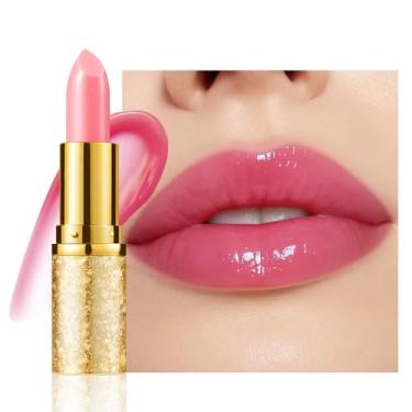 Imagem de BINGBRUSH Batom Queen que muda de cor, hidratante de longa duração, protetor labial para cuidados labiais, brilho labial, brilho labial, manchas brilhantes, conjunto de batons para mulheres (#1 rosa