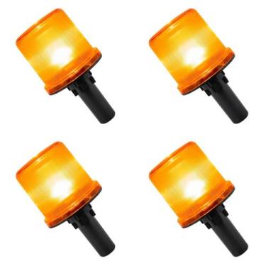 Imagem de Sinalizador Solar Viario Kit 4 Uni Cone Sinalizacao Transito Obra Rodo