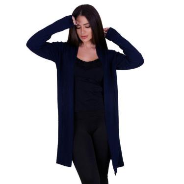 Imagem de Cardigan Manga Longa Canelado Casaco Kimono de Inverno Feminino Fabiane-Feminino