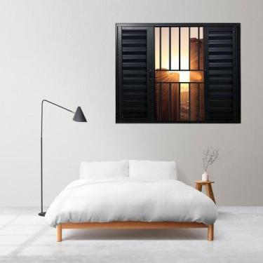 Imagem de Janela Veneziana de Alumínio 6 Folhas 100 X 120cm Linha 25 com Grade E
