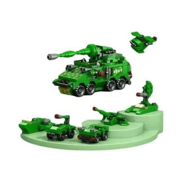 Imagem de Conjunto De Blocos De Montar 6 Em 1: Dinossauro, Polícia, Caminhão De 