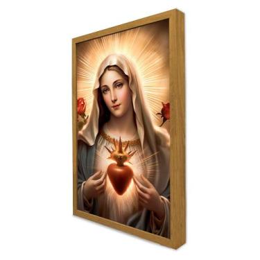 Imagem de Quadro Decorativo Coração Imaculado de Maria Santíssima em Moldura Cai