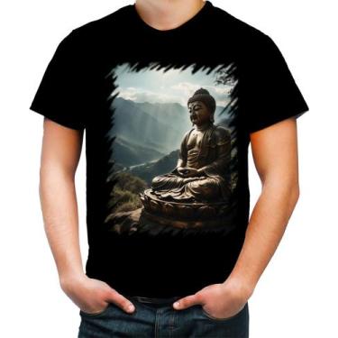 Imagem de Camiseta Colorida Estátua de Buda Iluminado Religião 7 - Kasubeck Stor