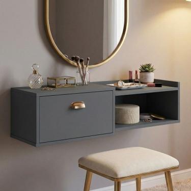 Imagem de Penteadeira Multifuncional Suspensa Pequena 1 Porta Basculante Decoração Moderna Quarto...