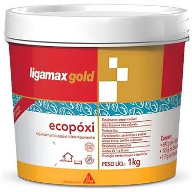 Imagem de Rejunte Epoxi Ligamax GOLD Ecopoxi 1KG Cinza Basalto - Sika