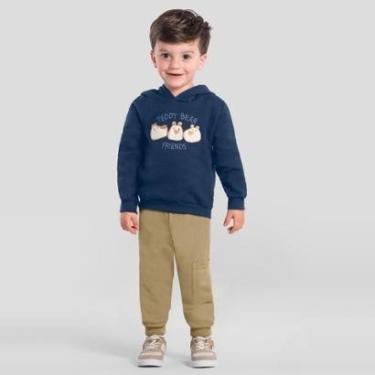 Imagem de Conjunto infantil menino em moletom de ursinhos Brandili-Masculino