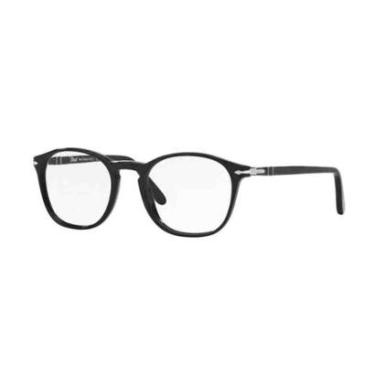 Imagem de Óculos de Grau PERSOL 0PO3007V 95 52 geométrico no acetato preto-Unissex
