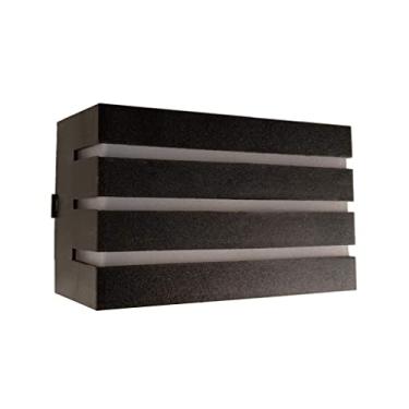 Imagem de Luminária Arandela Parede Muro Frisada Policarbonato Preto