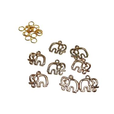 Imagem de Pingente de Elefante com Argolinha Dourado