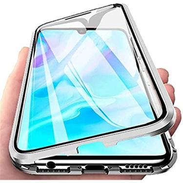 Imagem de Nova capa de telefone de adsorção magnética de metal 360 para Samsung Galaxy A33 5G A 33 SM-A336E SM-A336M SM-A336N capa HD vidro temperado dupla face (branco, Galaxy A33 5G)