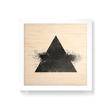 Imagem de Arte Maníacos Quadro decorativo com moldura caixa branca em Madeira - Triangulo Explosão Dois Lados - 30x30cm
