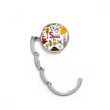Imagem de Gancho de mesa com bandeira nacional da Espanha Landscap com fecho decorativo dobrável