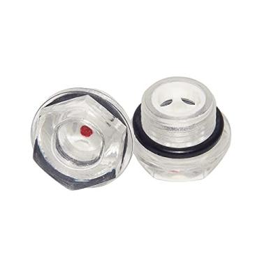 Imagem de Flyshop M16 x 1,5 macho rosca de plástico transparente acessórios para compressor de ar nível de óleo vidro de visão com anel de vedação, 2 peças