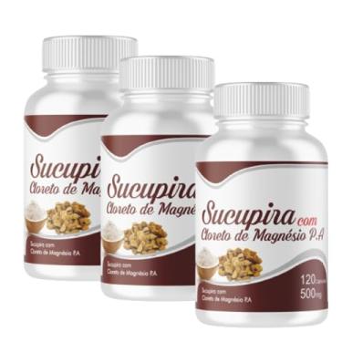 Imagem de Sucupira Com Cloreto de Magnésio 500mg 120 Cápsulas - 3 Frascos