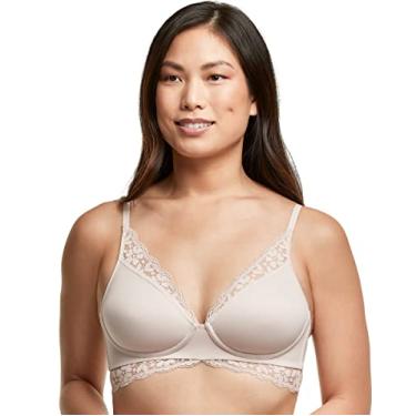Imagem de Sutiã de renda puro conforto, nosso melhor sutiã longo para mulheres, sutiã sem fio conversível, Concha de areia, 34C