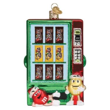 Imagem de Old World Christmas M&M'S Enfeite soprado de vidro para máquina de venda automática para árvore de Natal