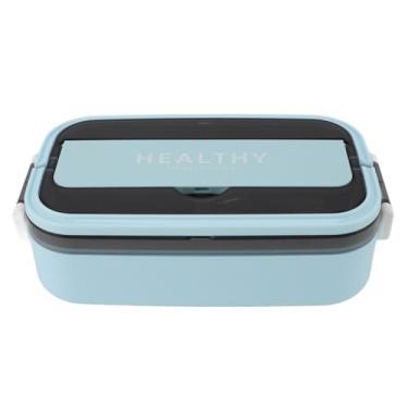 Imagem de Caixa térmica 700 ml de aço inoxidável à prova de vazamento recipiente isolado para almoço em movimento comer recipiente com conjunto de talheres para escritório,