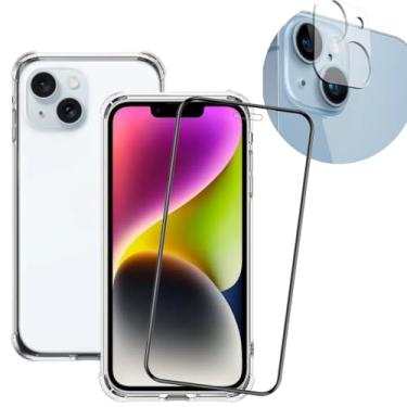 Imagem de Kit Capa Capinha Anti Impacto Aveludada + Pelicula Anti Spy + Película Câmera Para iPhone 14 14 Pro 14 Pro Max (iPhone 14)