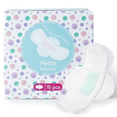 Imagem de PurComfy Almofadas de menstruação para adolescentes com asas para adolescentes, absorventes higiênicos de algodão orgânico para meninas adolescentes 9-14, mini pequeno, 15 CT