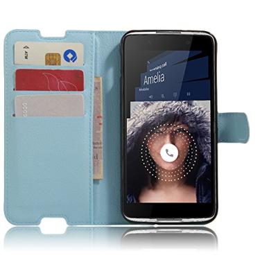 Imagem de Capa carteira Alcatel IDOL 4, carteira flip de couro PU premium com compartimento para cartão, suporte e fecho magnético [capa interna à prova de choque de TPU] Compatível com Alcatel IDOL 4