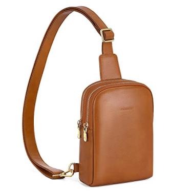 Imagem de nuoku Bolsa mochila para mulheres, bolsas transversais para mulheres, bolsa tiracolo para mulheres, carteira pequena RFID, carteira para celular, Marrom