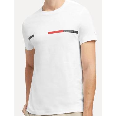 Imagem de Camiseta Tommy Hilfiger Masculina Chest Bar Graphic Branca-Masculino