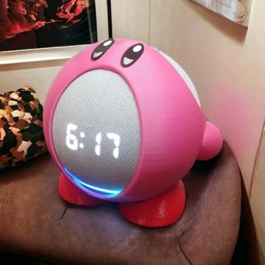 Imagem de Genérico Suporte Tema Kirby para Alexa Echo Dot 4 (Modelo menor) - Rosa Claro ou Escuro - Plástico - 4 cm