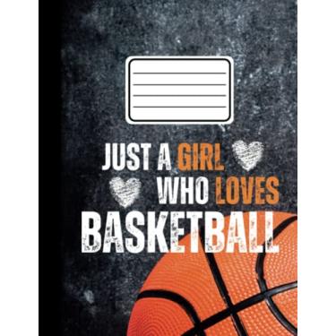 Imagem de Caderno de composição, pautado na faculdade, apenas uma garota que ama quadra de basquete, bonito diário esportivo estético para crianças, meninas, adolescentes, mulheres, estudantes, escola... 110