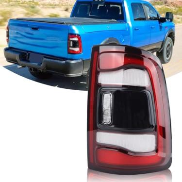 Imagem de YEQSHNG Luz traseira tipo LED com acabamento preto com ponto cego (módulo não incluído) Montagem compatível com Dodge Ram 2500 3500 2019-2023 lado direito do passageiro 68361722AH CH2801224