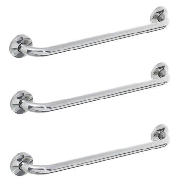 Imagem de Barra Alça De Apoio 80cm Kit 3 Uni Casa Banheiro Corrimao Box Escada Suporte Idoso Gestante Criança