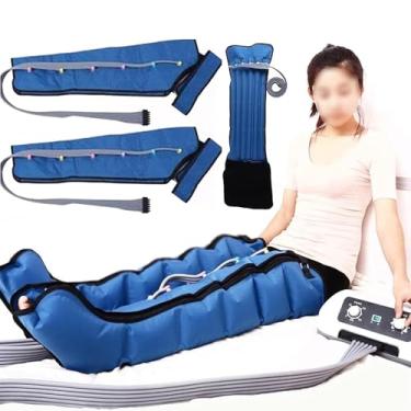 Imagem de Massageador EléTrico De Pernas Com CompressãO De Ar,Bomba CompressãO, Botas De RecuperaçãO,Massageador BraçOs E PéS Para Relaxamento Cintura-2 BraçOs+1 Cintura+2 Pernas Massageador,Blue