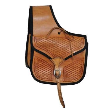 Imagem de Alforge Bolsa Em Couro Rebaixado Com Forro Interno Para Sela