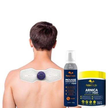 Imagem de Kit fisio tens + gel massageador arnica sport fisio + mousse spray efe
