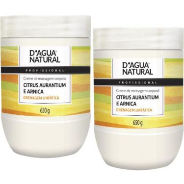 Imagem de 2un creme massagem citrus aurantium e arnica 650g dagua natural - D'Ág